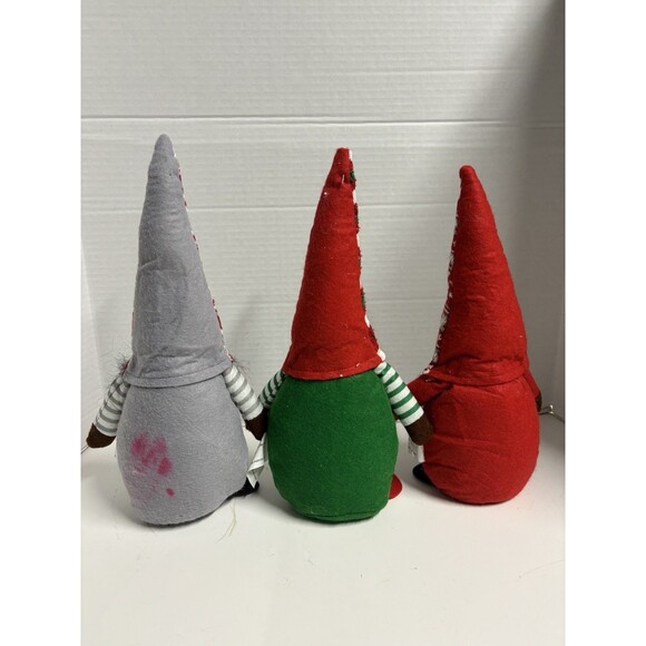 Christmas Plush Gnomes Lot Of 3 Adjustable 14” - Picture 4 of 7